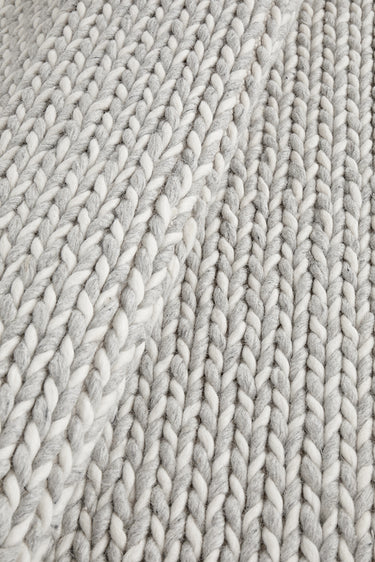 Carina Scandinavian Grey & White Hand Braided Wool Rug